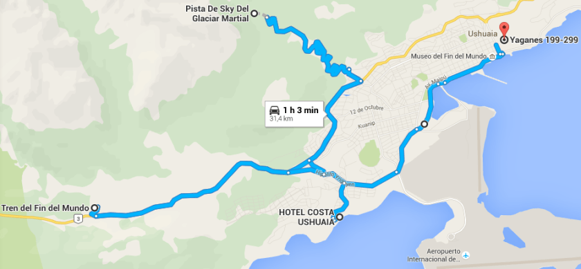 Recorrido Ushuaia